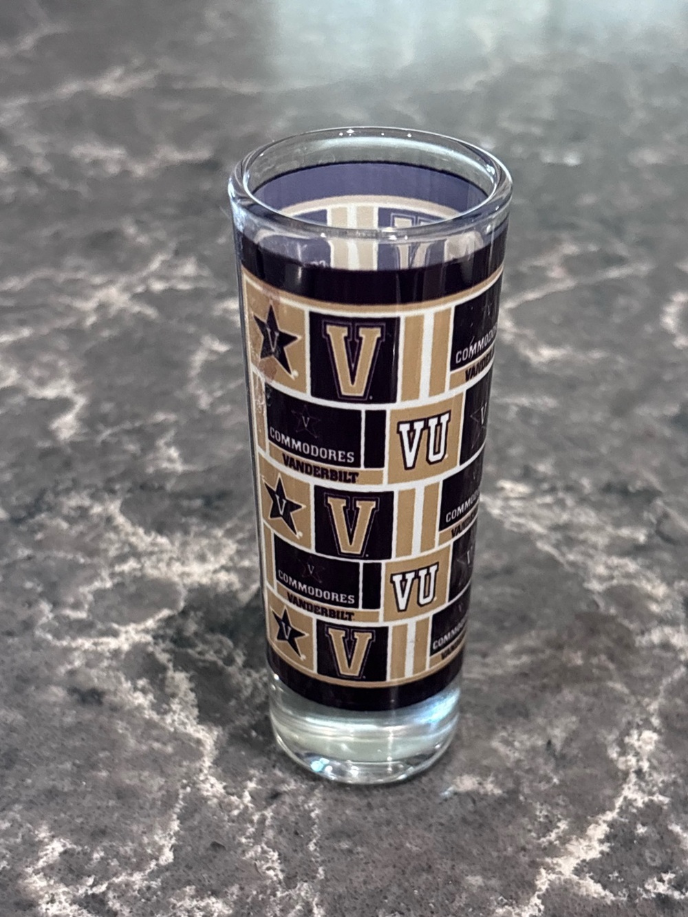 ❗️Vanderbilt Commodores Black and Gold Logo Double Shot Glass